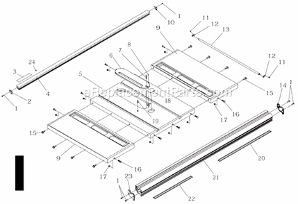 Page I Diagram and Parts List for TS3650  Ridgid Table Saw