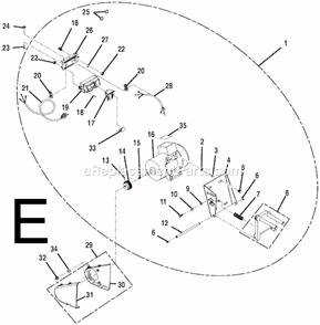 Page E Diagram and Parts List for TS3660  Ridgid Table Saw