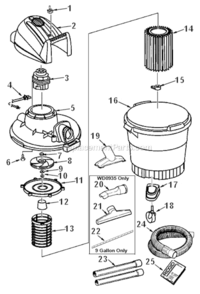 Page A Diagram and Parts List for WD09350  Ridgid Utility Vacuum