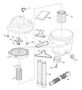 Page A Diagram and Parts List for WD1270  Ridgid Utility Vacuum