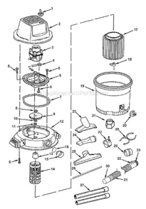 Page A Diagram and Parts List for WD16300  Ridgid Utility Vacuum