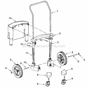 Part Location Diagram of 818433 Ridgid Cradle, Left