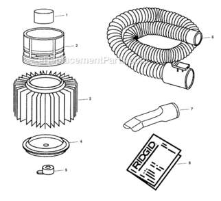 Part Location Diagram of 26643 Ridgid Vf3500 3 Layer Filter For Wd40