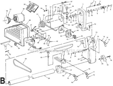 Page B Diagram and Parts List for WL12000LS  Ridgid Lathe