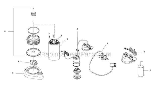 Submersible Sump Pump Diagram and Parts List for SP-330  Ridgid Drain Cleaner