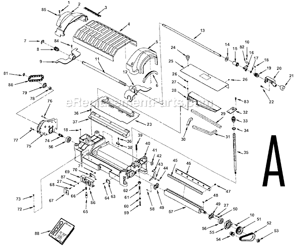 Page A Diagram and Parts List for TP13001  Ridgid Planer Jointer