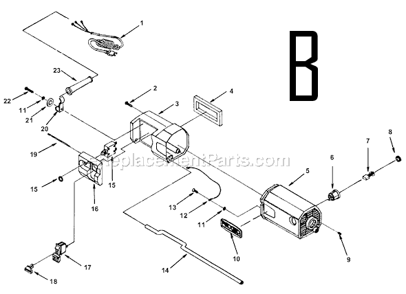 Page B Diagram and Parts List for TP13001  Ridgid Planer Jointer