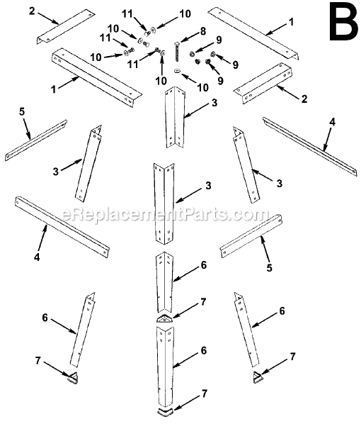 Page B Diagram and Parts List for TP13002  Ridgid Planer Jointer