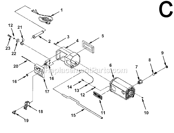 Page C Diagram and Parts List for TP13002  Ridgid Planer Jointer