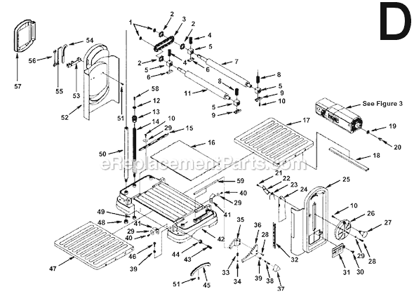 Page D Diagram and Parts List for TP13002  Ridgid Planer Jointer