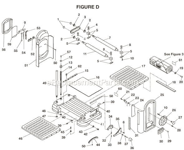 Page D Diagram and Parts List for TP1300  Ridgid Planer Jointer
