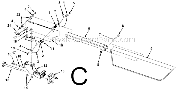Page C Diagram and Parts List for TS24000  Ridgid Table Saw