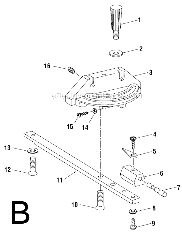 Page B Diagram and Parts List for TS2400LS  Ridgid Table Saw