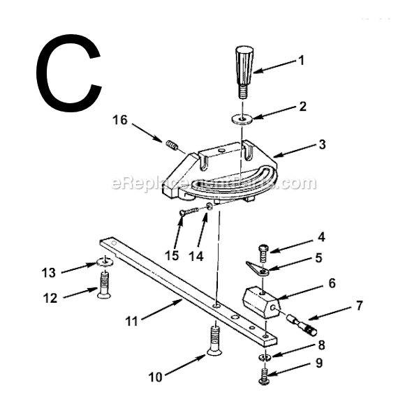 Page C Diagram and Parts List for TS2400  Ridgid Table Saw