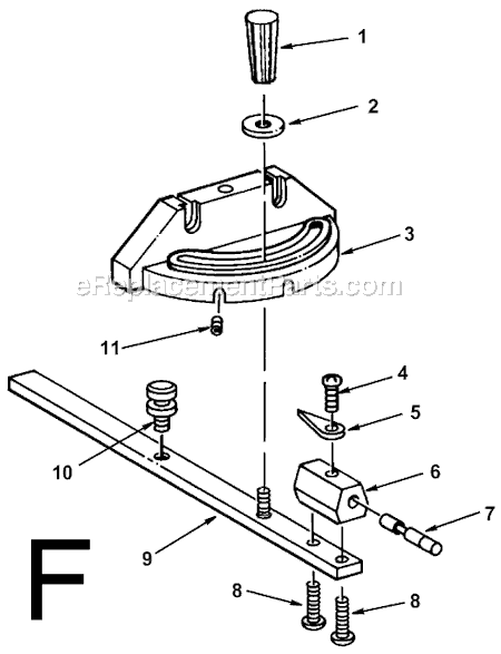 Page F Diagram and Parts List for TS24120  Ridgid Table Saw