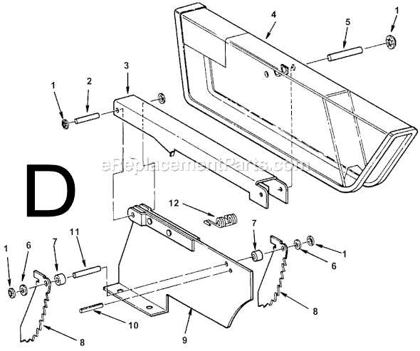 Page D Diagram and Parts List for TS24121  Ridgid Table Saw