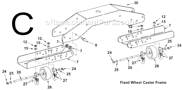 Page C Diagram and Parts List for TS24240  Ridgid Table Saw