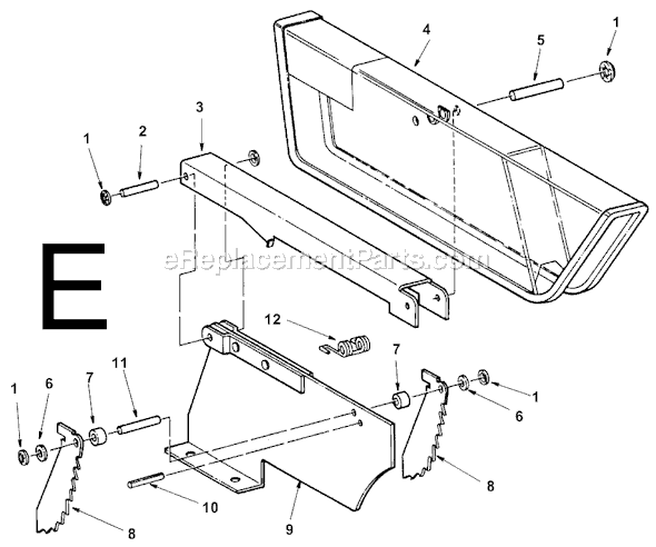 Page E Diagram and Parts List for TS24240  Ridgid Table Saw