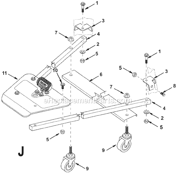 Page J Diagram and Parts List for TS36120  Ridgid Table Saw