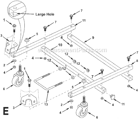 Page E Diagram and Parts List for TS36120  Ridgid Table Saw