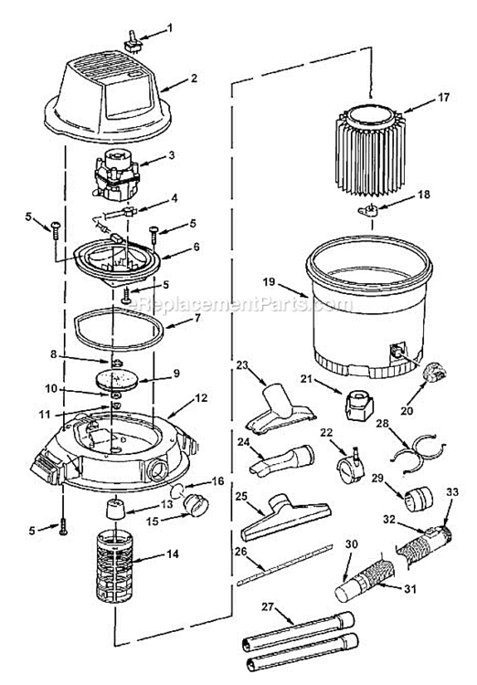 Page A Diagram and Parts List for WD16300  Ridgid Utility Vacuum