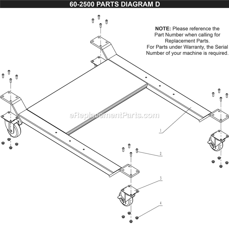 Page D Diagram and Parts List for 60-2500  Rikon Dust Collector