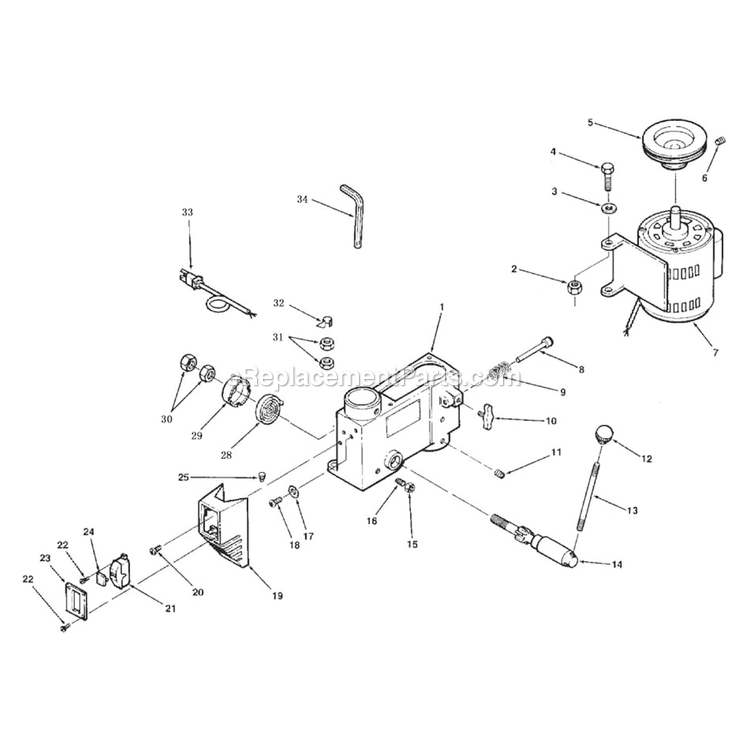 Page B Diagram and Parts List for 30-100  Rikon Drill Press