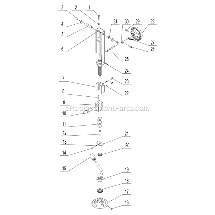 Blade Tension And Tracking Diagram and Parts List for 10-342  Rikon Band Saw
