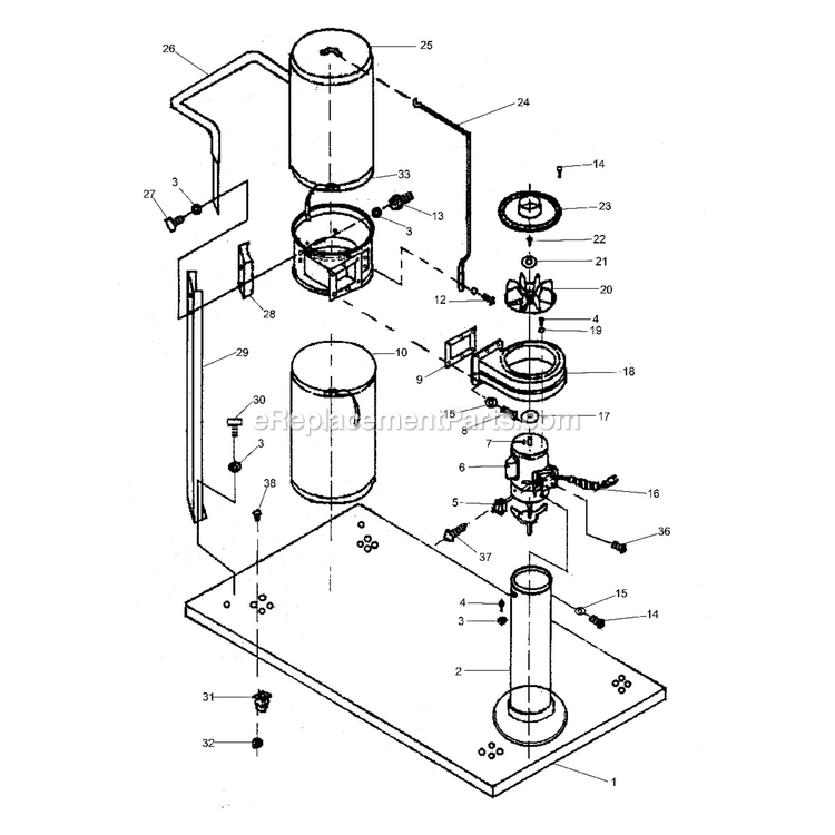 Page A Diagram and Parts List for 60-100  Rikon Dust Collector