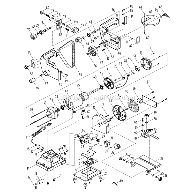 Page A Diagram and Parts List for 50-161VS  Rikon Sander Grinder