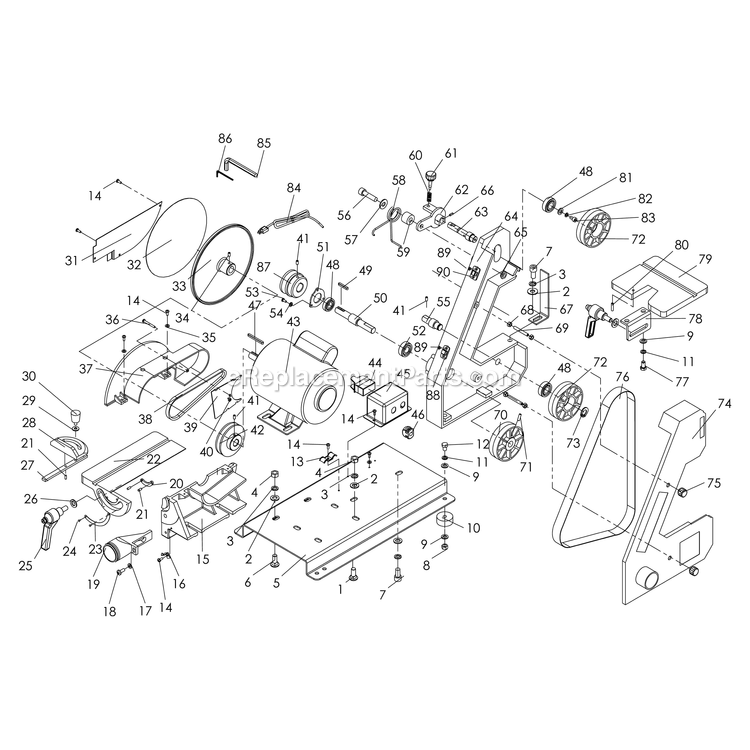 Page A Diagram and Parts List for 50-144  Rikon Sander Grinder