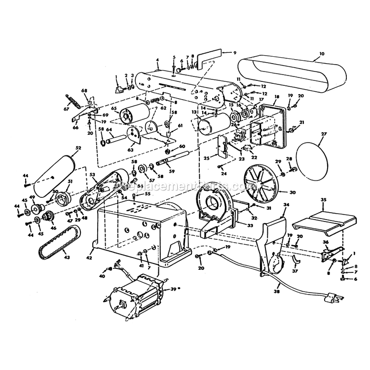 Page A Diagram and Parts List for 50-110  Rikon Sander Grinder
