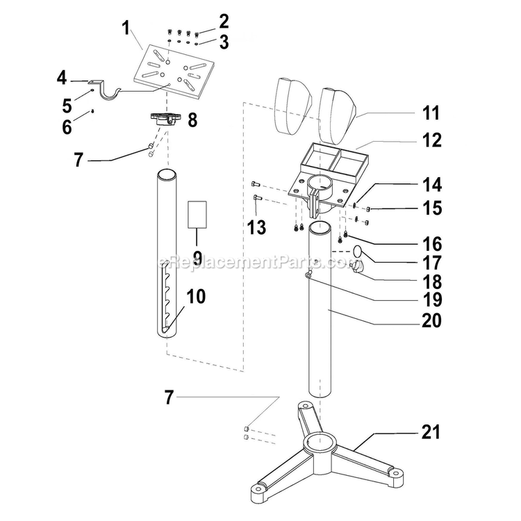 Page A Diagram and Parts List for 80-910  Rikon Bench Grinder