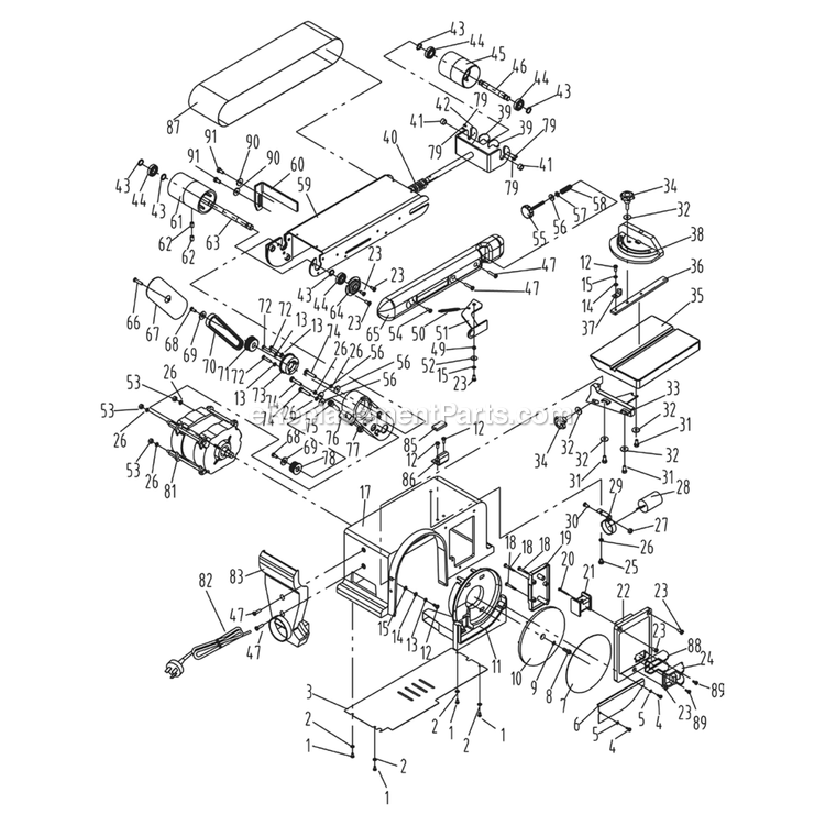 Page A Diagram and Parts List for 50-112  Rikon Sander Grinder