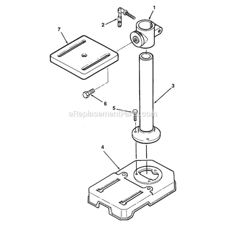 Page D Diagram and Parts List for 30-100  Rikon Drill Press