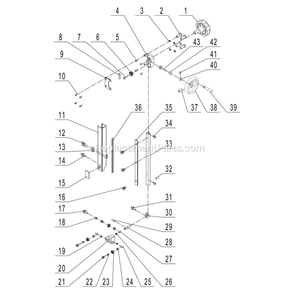 Guide Post Assembly Diagram and Parts List for 10-353  Rikon Band Saw