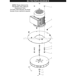 Page B Diagram and Parts List for 60-1750  Rikon Dust Collector