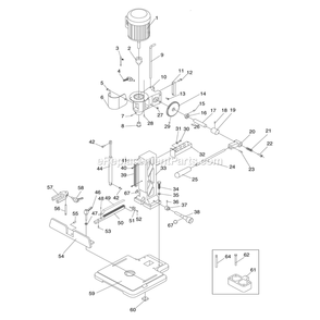Page A Diagram and Parts List for 34-250  Rikon Mortiser
