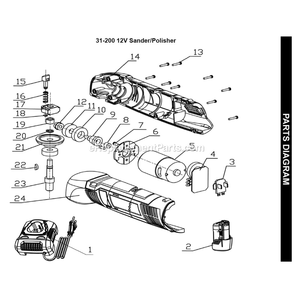 Page A Diagram and Parts List for 31-200  Rikon Sander Grinder