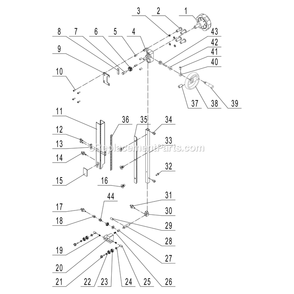 Guide Post Assembly Diagram and Parts List for 10-342  Rikon Band Saw