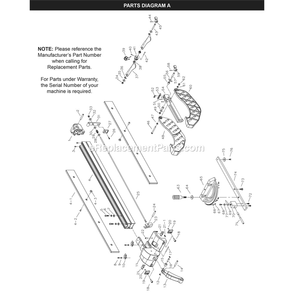 Page A Diagram and Parts List for 11-600S  Rikon Scroll Saw