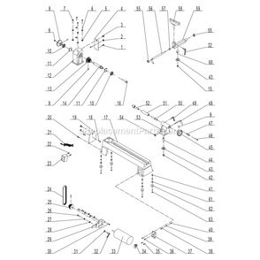 Part Location Diagram of 70-975 Rikon 4-Inch Top Only Pro Tool Rest