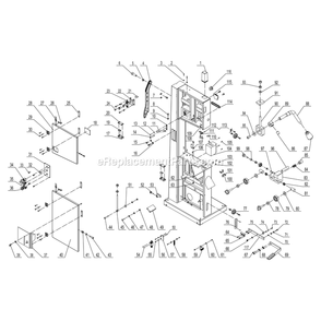 Frame Assembly Diagram and Parts List for 10-353  Rikon Band Saw