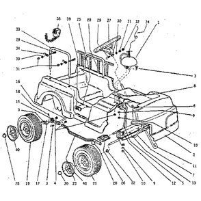 Replacement Parts Diagram and Parts List for 6507  Roadmaster Ride-On Cars