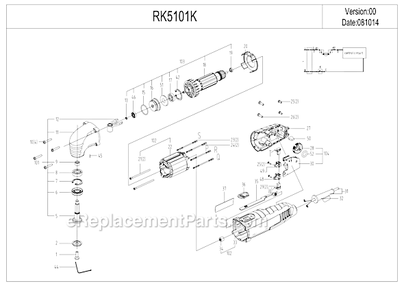 Page A Diagram and Parts List for RK5101K  Rockwell Multi-Tool