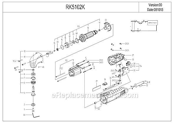 Page A Diagram and Parts List for RK5102K  Rockwell Multi-Tool