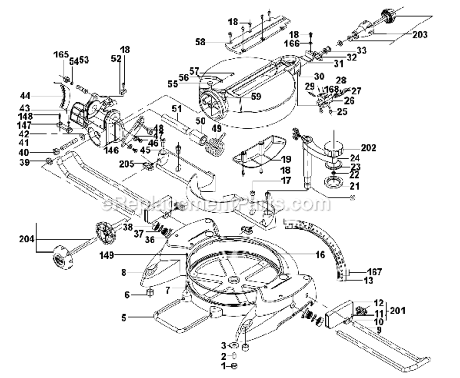 Page A Diagram and Parts List for RK7122L  Rockwell Miter Saw