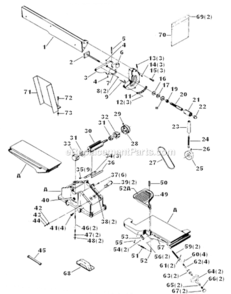 Page A Diagram and Parts List for 37-130  Rockwell Planer Jointer