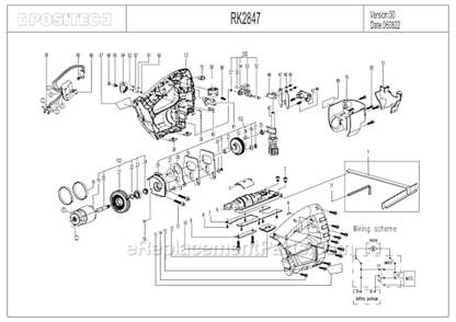 Page A Diagram and Parts List for RK2847  Rockwell Planer Jointer