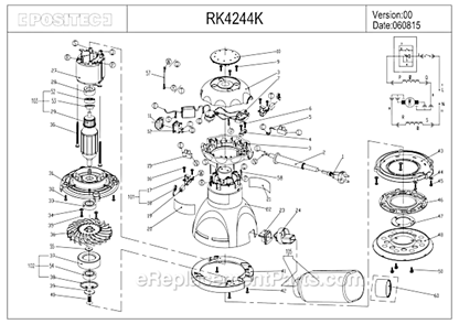 Page A Diagram and Parts List for RK4244K  Rockwell Sander Polisher